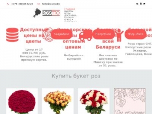 Скриншот главной страницы сайта rosetto.by