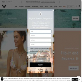 Скриншот главной страницы сайта roxy.com
