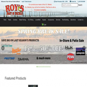 Скриншот главной страницы сайта roysbaitandtackle.com