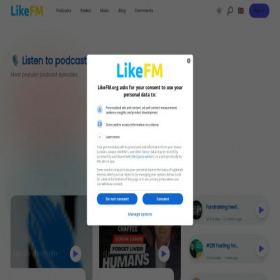 Скриншот главной страницы сайта ru.likefm.org