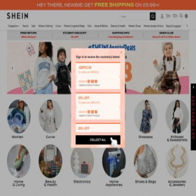 Скриншот главной страницы сайта ru.shein.com