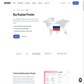 Скриншот главной страницы сайта ru.soax.com