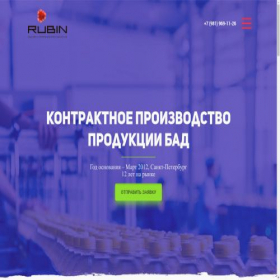 Скриншот главной страницы сайта rubinfoods.ru