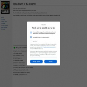 Скриншот главной страницы сайта rulesoftheinternet.com