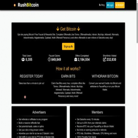 Скриншот главной страницы сайта rushbitcoin.com