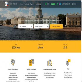 Скриншот главной страницы сайта russian-visas.net