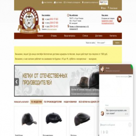 Скриншот главной страницы сайта russkie-kepki.ru