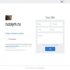Скриншот главной страницы сайта ruzaym.ru