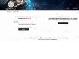 Скриншот главной страницы сайта s.coinspace.biz