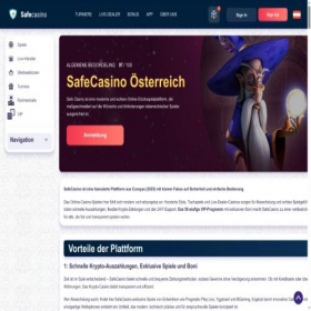 Скриншот главной страницы сайта safecasinos.at