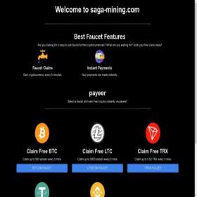 Скриншот главной страницы сайта saga-mining.com