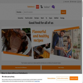 Скриншот главной страницы сайта sainsburys.co.uk