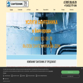 Скриншот главной страницы сайта santehnik-31.ru