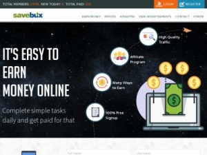 Скриншот главной страницы сайта savebux.net