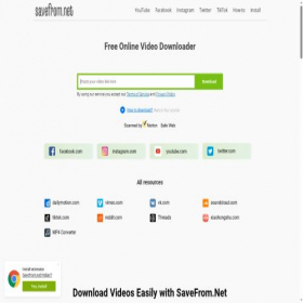 Скриншот главной страницы сайта savef.net