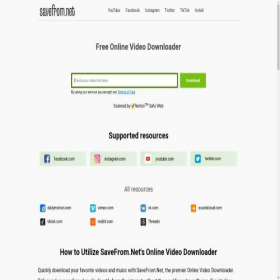 Скриншот главной страницы сайта savefrom.in.net