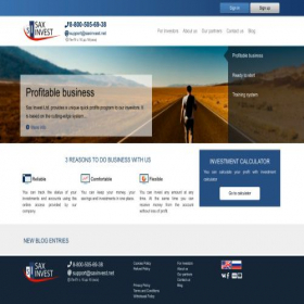 Скриншот главной страницы сайта saxinvest.net