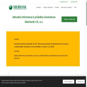 Скриншот главной страницы сайта sberbankcz.cz