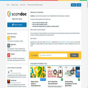 Скриншот главной страницы сайта scamdoc.com
