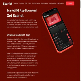 Скриншот главной страницы сайта scarletios.net