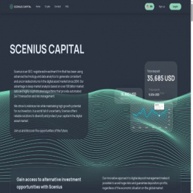 Скриншот главной страницы сайта sceniuscrypto.com