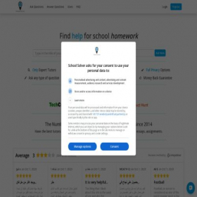 Скриншот главной страницы сайта schoolsolver.com