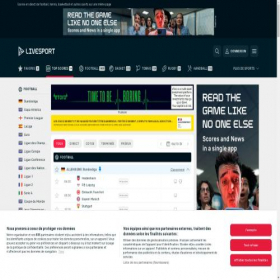 Скриншот главной страницы сайта scoreboard.com