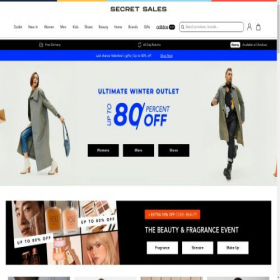 Скриншот главной страницы сайта secretsales.com