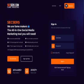 Скриншот главной страницы сайта secsers.com