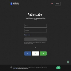 Скриншот главной страницы сайта secure.weltrade.com