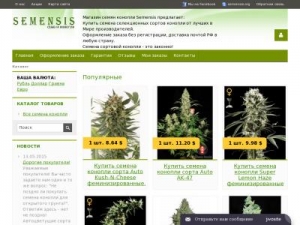 Скриншот главной страницы сайта semensis.biz