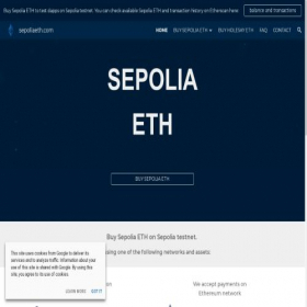 Скриншот главной страницы сайта sepoliaeth.com