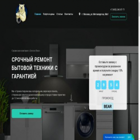 Скриншот главной страницы сайта servicebear.ru