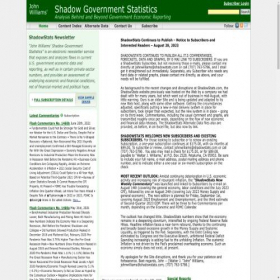 Скриншот главной страницы сайта shadowstats.com