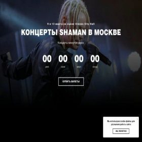 Скриншот главной страницы сайта shamanconcert.com