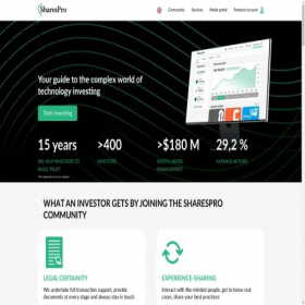 Скриншот главной страницы сайта sharespro.com
