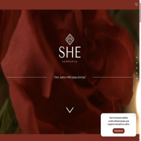 Скриншот главной страницы сайта shecommunity.moscow