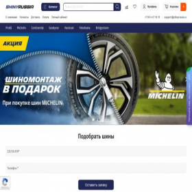 Скриншот главной страницы сайта shinyrussia.ru