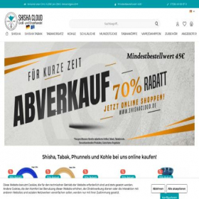 Скриншот главной страницы сайта shishacloud.de
