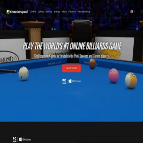 Скриншот главной страницы сайта shooterspool-billiards.com