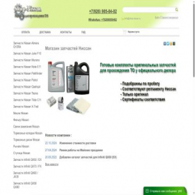 Скриншот главной страницы сайта shop-nissan.ru