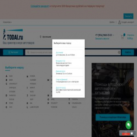 Скриншот главной страницы сайта shop.todai.ru