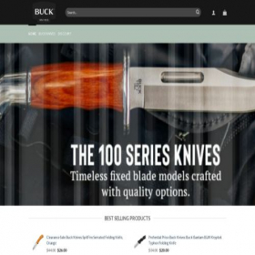 Скриншот главной страницы сайта shopbuckknives.com