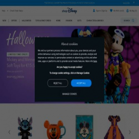 Скриншот главной страницы сайта shopdisney.eu