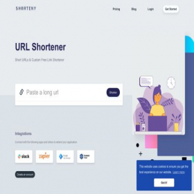 Скриншот главной страницы сайта shorteny.com
