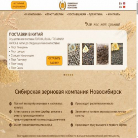 Скриншот главной страницы сайта sibzerno.com