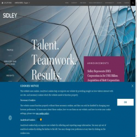 Скриншот главной страницы сайта sidley.com