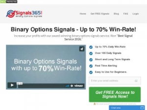 Скриншот главной страницы сайта signals365.com
