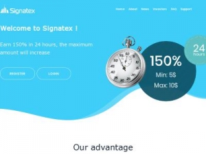 Скриншот главной страницы сайта signatex.biz