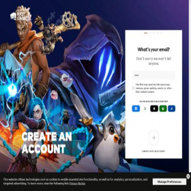 Скриншот главной страницы сайта signup.euw.leagueoflegends.com